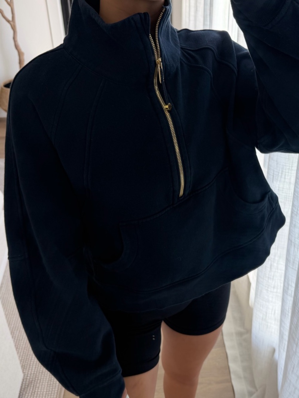 lululemon Navy Blue Scuba with Gold Zipper